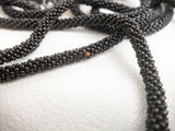 1910s-1920s Long French Jet Seed Bead Rope Necklace