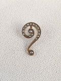 Art Nouveau 10k Gold Question Mark Pin