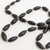 1900s French Jet Hand Knotted Necklace | 10k Gold Clasp