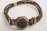 Victorian Hairwork Bracelet | Engraved "Dennis"