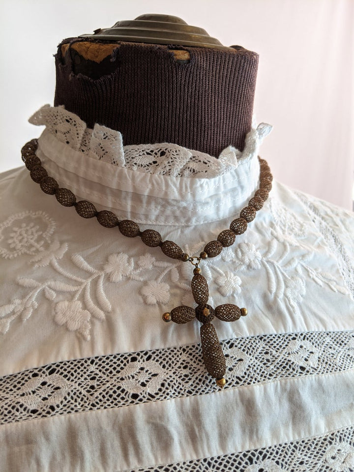 1840s-1870s Victorian Hairwork Necklace