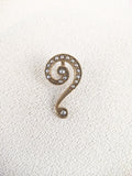 Art Nouveau 10k Gold Question Mark Pin