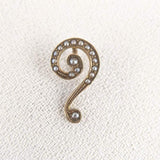 Art Nouveau 10k Gold Question Mark Pin