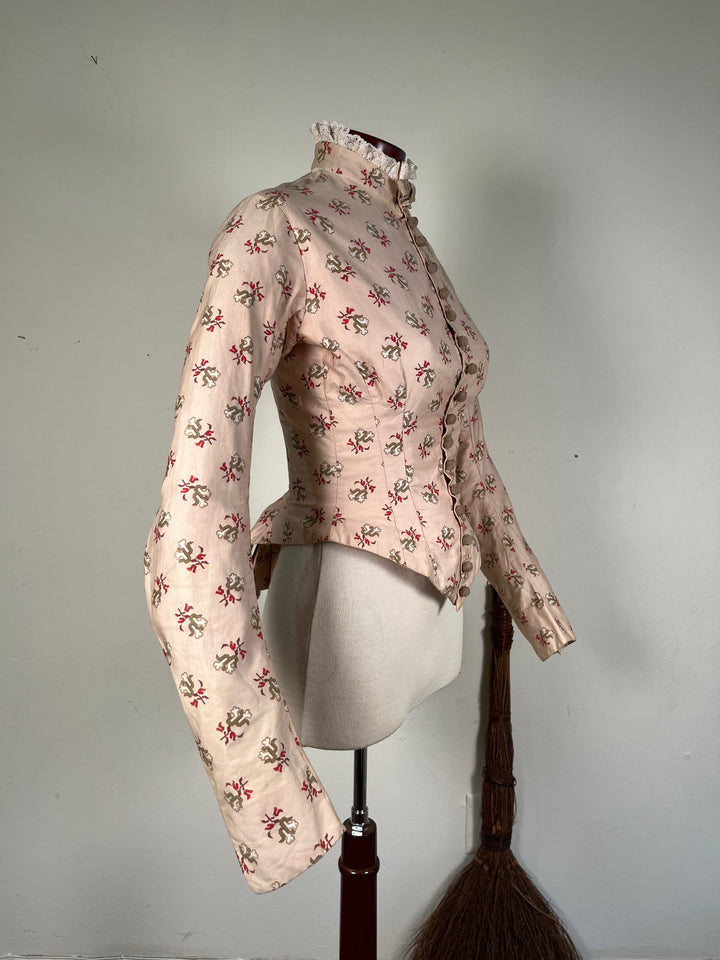 c. 1880s Cotton Sateen Printed Bodice