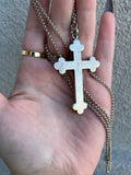 Reserved | Silver Scottish Agate Cross Necklace